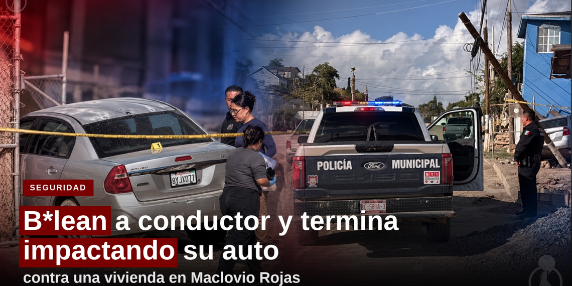 Balean a conductor y termina impactando su auto contra una vivienda en Maclovio Rojas
