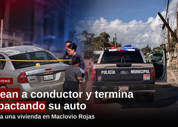 Balean a conductor y termina impactando su auto contra una vivienda en Maclovio Rojas