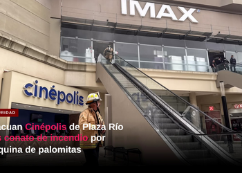 Evacuan Cinépolis de Plaza Río tras conato de incendio en máquina de palomitas