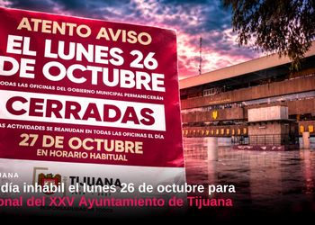 Será día inhábil el lunes 26 de octubre para personal del XXV Ayuntamiento de Tijuana