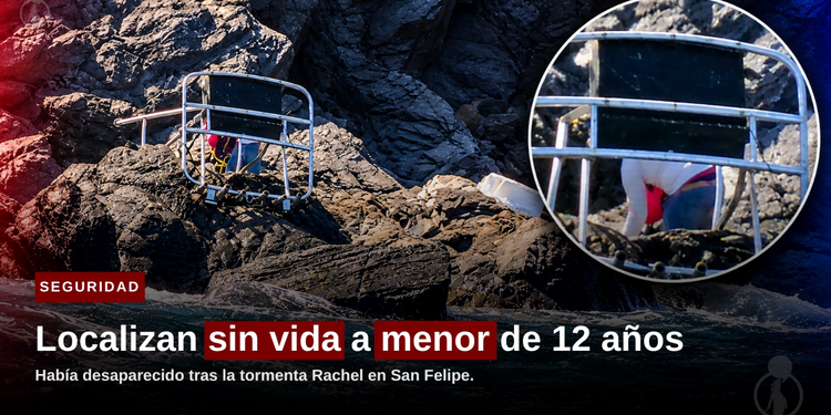Localizan sin vida a menor de 12 años desaparecido tras la tormenta Rachel en San Felipe