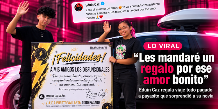 Eduin Caz regala viaje todo pagado a joven payasito que sorprendió a su novia