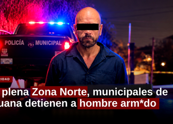 En plena Zona Centro, municipales de Tijuana detienen a hombre armado