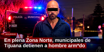 En plena Zona Centro, municipales de Tijuana detienen a hombre armado
