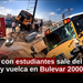 Camión con estudiantes sale del camino y vuelca en bulevar 2000