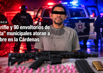 Con rifle y 90 envoltorios de “meta” municipales atoran a hombre en la Cárdenas