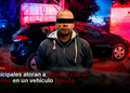 Municipales atoran a hombre con un revólver en un vehículo robado