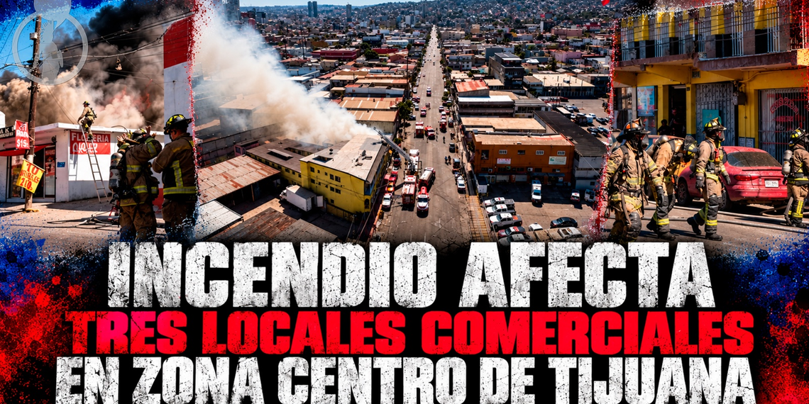 Incendio afecta tres locales comerciales en Zona Centro de Tijuana; reportan dos lesionados