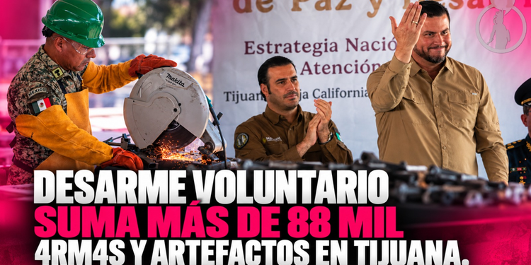 Desarme voluntario suma más de 88 mil armas y artefactos en Tijuana