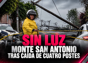 Sin luz Monte San Antonio tras caída de cuatro postes