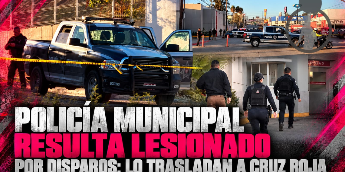 Policía Municipal resulta lesionado por disparos; lo trasladan a Cruz Roja